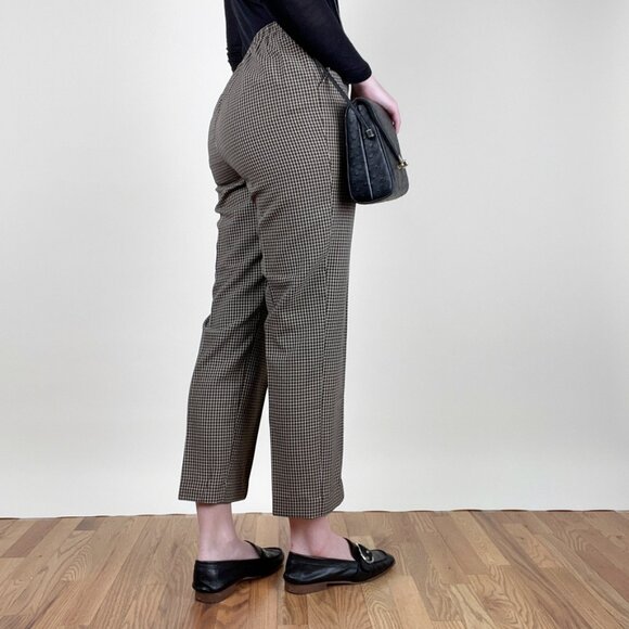 Vintage High Rise Waisted Plaid Check Trouser Pants Preppy Dark Light Academia - Picture 2 of 5